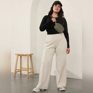 Athleta high rise wide leg pants with side slit